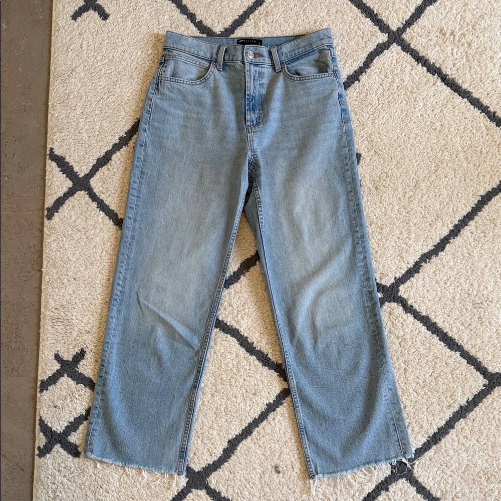 Light Wash Cropped Wide Leg Jeans